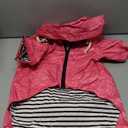 Dog Raincoat rain Jacket Raincoat Dogs Waterproof Small Medium Breeds Zip Closure Storage Pocket Harness Hole Pink XL
