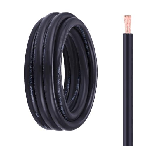 Geosiry 4/0 Battery Cable, 20FT Black Stranded Oxygen-Free Pure Copper Wire, 4/0 Welding Cable for Automotive, Battery, Solar, Marine and Generator