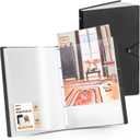 JoyCat Art Portfolio Fits 18x24 Inch, 30 Pockets Art Folder with Clear View Pages, 60 Sheets Presentation Binder for Diamond Art Painting, Artist Portfolios for Artwork Storage (Black)