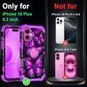 Casetego for iPhone 16 Plus Case,Glow in The Dark Three Layer Heavy Duty Sturdy Shockproof Full Protection Rugged Hard PC+Soft TPU Bumper Case for Apple iPhone 16 Plus 6.7 inch,Sky Purple