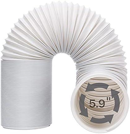 Kxuhivc Portable Air Conditioner Exhaust Hose, 5.9 Inch Diameter and Length up to 78.7 Inch, Anti-Clockwise Thread Universal for Many Portable Air Conditioners