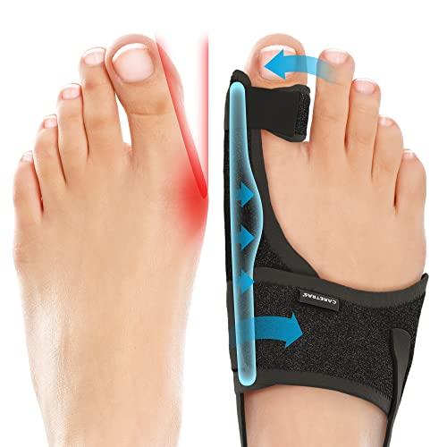 Caretras 2-Pack Bunion Corrector for Women & Men, Orthopedic Bunion Splint for Hallux Valgus Pain Relief, Big Toe Separator, Adjustable Day/Night Support, Comfortable Hammer Toe Straightener