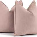 ZWJD Dusty Pink Pillow Covers 22x22 Set of 2 Chenille Throw Pillow Covers with Elegant Design Soft and Luxurious Decorative Throw Pillows for Couch, Bed, and Home Decor