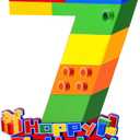 Building Block Birthday Party Decorations Wooden Birthday Number 7 Sign Centerpiece Colorful Number Party Centerpieces for Building Block Theme Table Decorations Photo Prop Birthday Party(Number7)