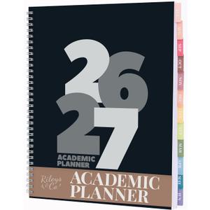 Rileys Academic Planner 2026-2027, Daily, Weekly & Monthly Planner, July 2026 - June 2027, Student Notes Pages, Twin-Wire Binding, Weekly Agenda for School & Work (8.5 x 11-Inches, Chunky, Black)