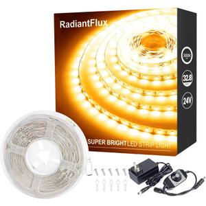 32.8ft Warm White Led Strip Lights for Living Room, Home Decor, 600 Leds, Dimmable, Super Bright Flexible LED Light Strips for Bedroom, Kitchen, Vanity Mirror, House Warming Gifts New Home