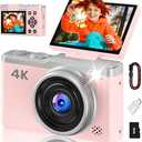 MaxMango Digital Camera for Photography, 64MP & 2.4’’ Vlogging Camera for YouTube,180° Flip Screen Point and Shoot Digital Cameras with 16GB SD Card for Teenager Adult Beginner