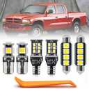 nsautolighting 10pcs White LED Interior Lights Bulb Kit for Dodge Dakota 1997-2004, 6000K Super Bright, Plug and Play, Non-Polar