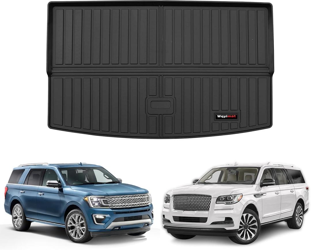 Custom Trunk Cargo Mats Liner for 2018-2024 Ford Expedition Max/Lincoln Navigator L Accessories TPE All Weather (Only for Max and L)