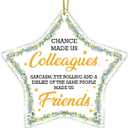 2 x Funny Colleagues Gifts Christmas Ornament, Coworker Christmas Birthday Gifts, Farewell Going Away Goodbye Gifts for Coworker Friend Star Shaped Acrylic Hanging Ornament (B12)