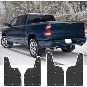 Mud Flaps Splash Guards for 2019-2024 Dodge Ram 1500 Front and Rear Mudguard No TRX Rebel Classic No Drill Mudguard(4 Pcs Set)
