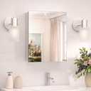 TokeShimi 16x20 Recessed Medicine Cabinet with Mirror Aluminum, Tempered Frameless Bathroom Mirror with Storage Adjustable, Silver Surface Mount Medicine Cabinet for Bathroom Farmhouse