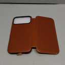 SHIELDON Slim Real Leather Case Wallet for iPhone 17 Pro Max 6.9 Inch 5G 2025 | Wireless Charging | RFID Blocking Card Holder | Folio Magnetic Closure | Shockproof Cover | Retro Brown