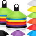 Jerify 80 Pcs Soccer Cones for Drills with 2 Holders Multi Color Sports Disc Cones Agility Training Equipment Field Markers for Kids Youth Football Basketball Playing Field Ball Game Practice