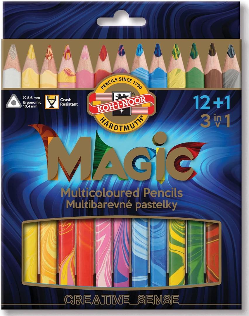 Koh-I-Noor Magic Jumbo Triangular Coloured Pencil (Pack of 13)