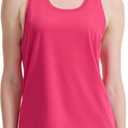 Women's Racerback Workout Tank Tops Breathable Lightweight for Running Yoga Tennis Gym & Summer Casual Wear (Pink)