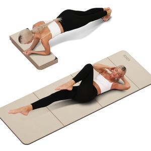Foldable Yoga Mat Extra Thick 0.32"(8mm) | Folding Exercise Mat,Odorless POE, Non-Slip Grip, No-Curl Edges, Great for Yoga, Pilates & Home Workouts