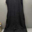 LIXINGHEITANG Loose Neck Summer Women Dress Short Sleeve Solid Long Party Elegant Casual Robes (XX-Large, S1 Black8)