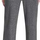 DKNY Women's Spacedye Mid Rise Wide Leg Sweatpants with Pockets (Large)