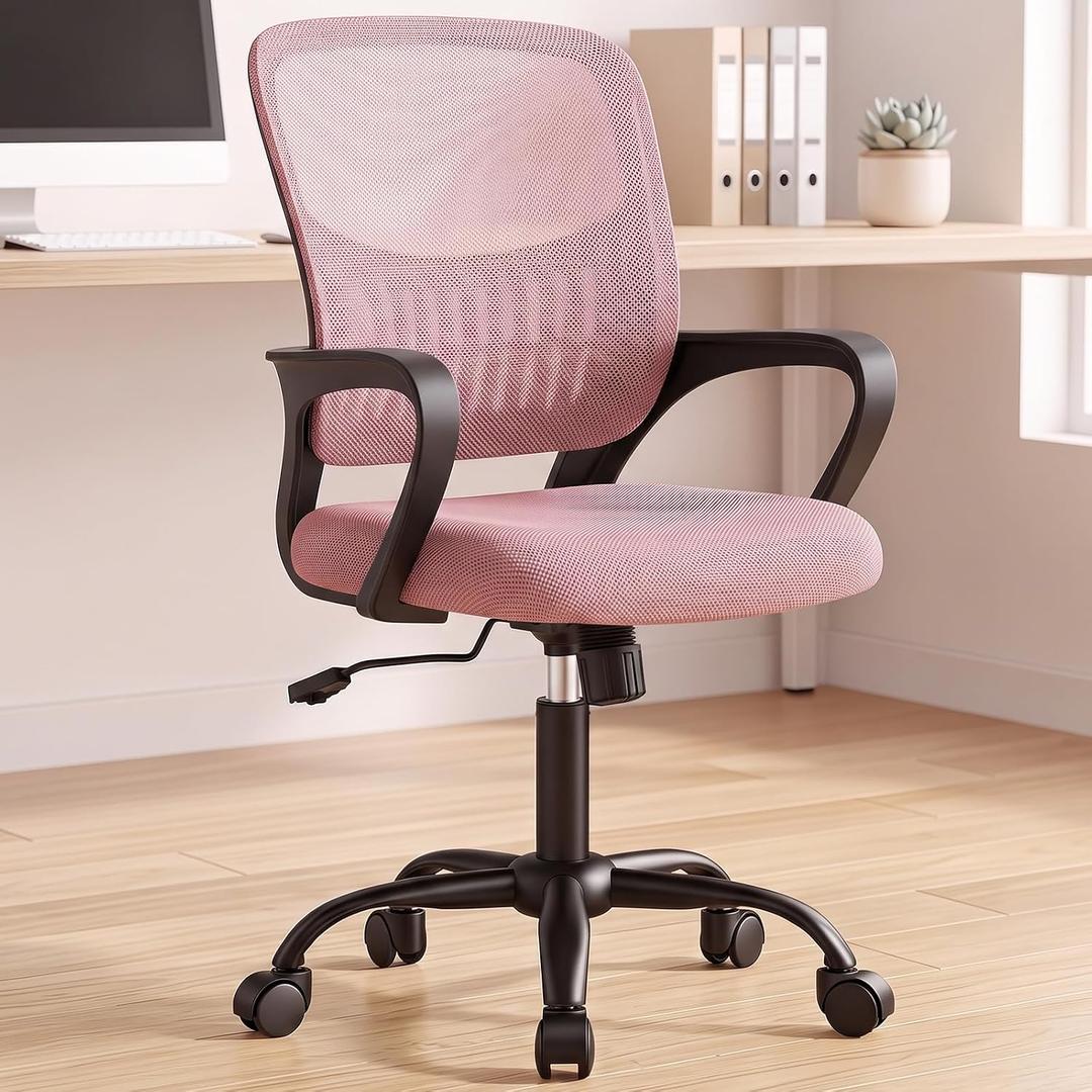 OLIXIS Ergonomic Office Desk Chair, Mid-Back Executive Computer Chair, 21.7''D