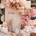 YSF 158Pcs Dusty Rose Light Pink Balloon Garland Kit Boho Arch with Retro Apricot Chrome Champagne Balloons for valentines day decorations Baby Bridal Shower, Birthday Party Ballon Wall (Dusty Rose Pink Balloon Garland)