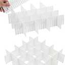 18Pcs Drawer Dividers, Adjustable Drawer Organizer for Socks, Underwear, Makeup, Can Help Tidy Kitchen, Bedroom, Dresser White