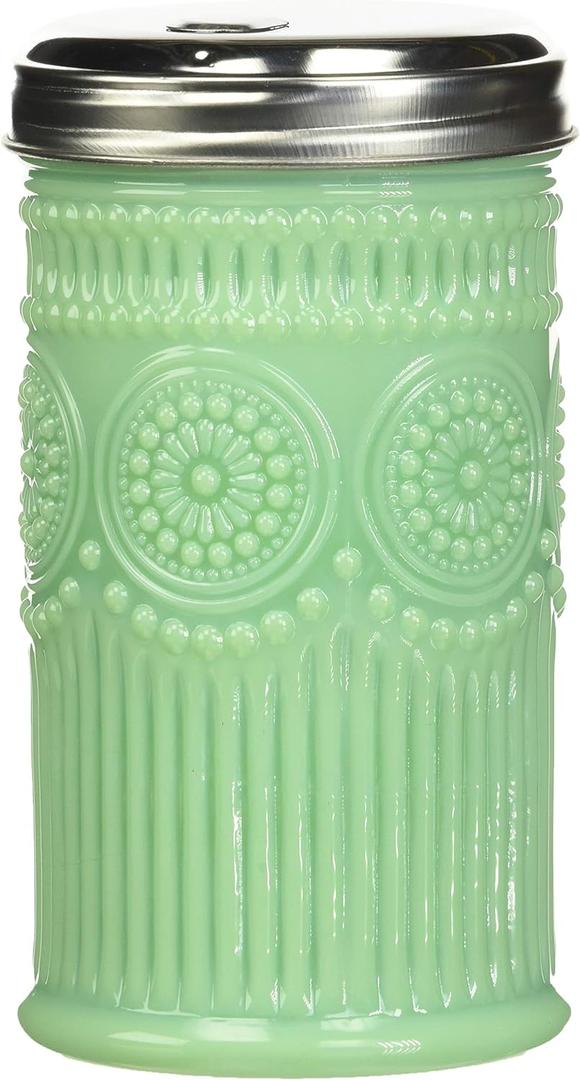 Tablecraft Sugar Shaker with Stainless Steel Top, 3.0625" x 5.75", Green