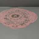 Mixweer 10 Pcs Pink Retro Lace Placemats Oval Embroidered Table Place Mats French Crochet Doilies Vintage Coasters Cup Mat 12'' x 16'' for Wedding Cup Vase Table Decor