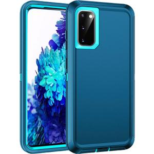 for Galaxy S20 FE 5g Case,Shockproof Dropproof Dustproof 3-Layer Full Body Protection Rugged Heavy Duty High Impact Hard Cover Case for Galaxy S20 FE 6.5 inch,Turquoise