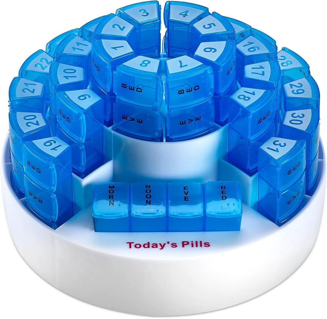 Monthly Pill Box by MEDca - Smart Prescription Organization with Multiple Daily Doses Section, Removable Compartments Perfect for Travelling