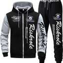 Riskrole Mens Hoodie Tracksuit Set 2 Pieces Casual Athletic Warm Sweatsuits Zip up Outfits, S
