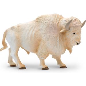 Safari Ltd. White Buffalo Figurine - Detailed 6" Plastic Model Figure - Fun Educational Play Toy for Boys, Girls & Kids Ages 3+