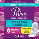 Poise Incontinence Pads & Postpartum Incontinence Pads, 6 Drop Ultimate Absorbency, Regular Length, 52 Count, Packaging May Vary