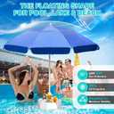 Floating Pool Umbrella - 7ft, Outdoor Floating Umbrella for Inside of Pool with Weighted Base, 4 Cupholders Floating Table with Sun Shade, No-Tools Setup for Pool, Lake & Beach, 9.4 inches x 25.8 inches x 20 inches