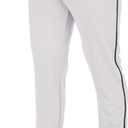 CHAMPRO Unisex-Adult Triple Crown 2.0 Tapered Bottom Baseball Pants with Braid (Medium, White, Navy)