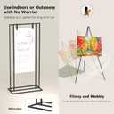 Wedding Welcome Sign Stand, 66H Adjustable Heavy Duty Easel Stand for Sign with Leather Straps, Welcome to Our Wedding Sign Holder, Metal Display Stand Easels for Signs, Posters (Black)