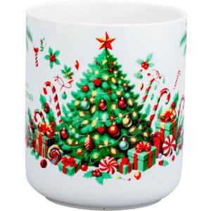 Ceramic Christmas Utensil Holder with Tree and Truck Design  Festive Holiday Kitchen Decor  Ideal for Storing Cooking Utensils, Wooden Spoons, and Kitchen Gadgets