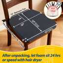 AAAAAcessories D-Shaped Chair Cushions, 2" Thick Dining Chair Pads with Ties and Removable, Machine-Washable Cover, 17" x 16", Set of 4, Charcoal Gray