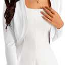 McVanedy Womens Cardigan Knit Tops Sweaters Soft Long Sleeve Bolero Cropped Cardigans, Size: Small