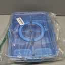 Divided Serving Tray with Lid and Handle - Snackle Box Charcuterie Container for Portable Snack Platters Organizer for Candy, Fruits, Nuts, Snacks - Perfect for Party, Entertaining, Cerulean