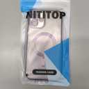 NITITOP Compatible with iPhone 16 Plus Case Cute Clear Glitter [Compatible for MagSafe] Plating Heart Sparkle Bling Magnetic Girl Women Electroplated Frame Camera Protection Back Cover - Purple