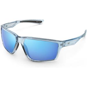 KastKing Osage Polarized Sport Sunglasses for Men and Women, Ideal for Driving Fishing Cycling Running, UV Protection (Frame: Gloss Tal Light Blue /Lens: Ice Blue Mirror)