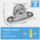 Small Pulley Block Silent Pulley Wheel Heavy Duty Fixed Pullies Loading 176 lb for Cord Material Handling Moving and DIY Project Wall Ceiling Mount Pulleys (4 Pack)
