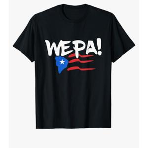 Wepa Bandera Puerto Rico Flag Hand Lettering T-Shirt, S