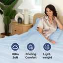 Queen Size Flat Sheet - Hotel Quality Top Flat Bed Sheet Only - Ultra-Soft, Breathable & Cooling - Fade & Wrinkle Free - Easy-Care, Stain & Shrink Resistant Bedding - Easy-Fit & Oeko-Tex - Sky Blue