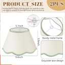 VIHOSE 9.4'' Bottom x 5.9'' High x 5.1'' Top Set of 2 Beige Lamp Shade with Petal Edge, Fabric Chandelier Scalloped Lampshade, for Floor Wall Lamps Table Bedroom Living Room(Light Green Edge)