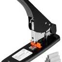 Amazon Basics Effortless Heavy Duty Stapler, 210 Sheets High Capacity, Large Office Stapler Black