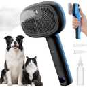 Pecute Cat Steam Brush, Self-Cleaning Steam Cat Brush with 2 Water Spray Modes, Large Capacity Tank, Steaming Renu Dog Brush for Shedding Massaging Grooming, Cool Mist Only (Blue)