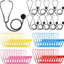 Leitee 50 Pcs Kids Stethoscope Real Working Stethoscope for School Role Play Doctor Nurse Cosplay Accessory (Multi Color)