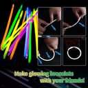 200 Pack 8'' Glow Sticks Bulk Party Favors White Light Up Sticks with Connectors Neon Glow in the Dark Party Supplies Bracelets for Holiday Birthday Party Decoration(White)